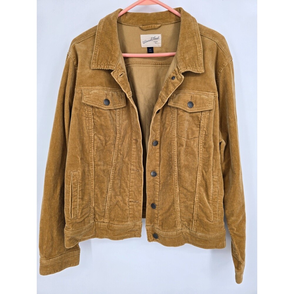 Universal Thread Mustard Yellow Corduroy Trucker Jacket Womens 2XL Freeborn Boho